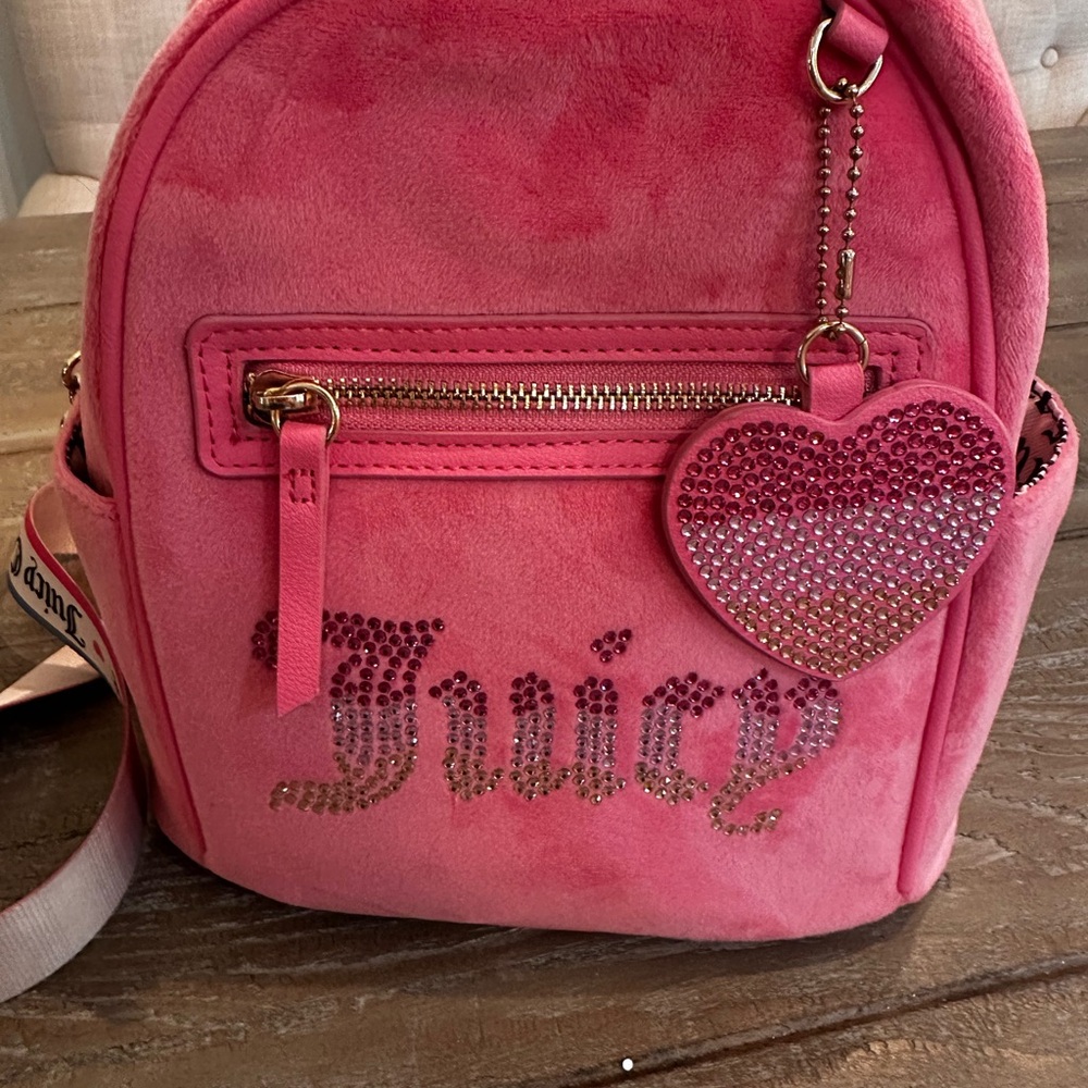 Juicy Couture Pink Backpack with Heart Charm